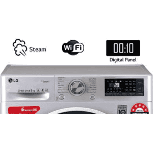 LG 8 kg 5 Star Fully Automatic Front Load with In-built Heater-FHT1408ZWL | Silver