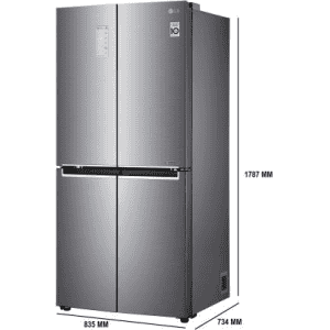 LG 594 L Frost Free Side by Side Refrigerator with Four Door | Shiny Steel | GC-B22FTLPL