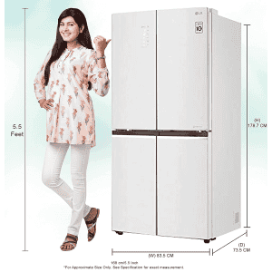 LG 595L with Inverter and Wi-Fi Side-by-Side Refrigerator | Linen White | GC-M22FAGPL