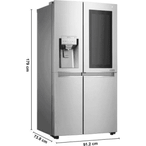 LG 668 L Frost Free Side by Side Refrigerator with with Instaview and Smart ThinQ | WiFi Enabled | Noble Steel | GC-X247CSAV