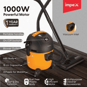 IMPEX Vacuum Cleaner | Wet & Dry Vacuum Cleaner | Yellow & Black | V C-4703