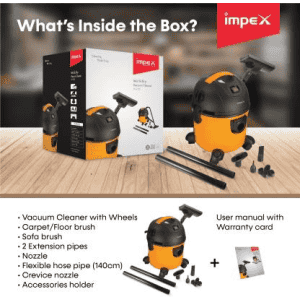 IMPEX Vacuum Cleaner | Wet & Dry Vacuum Cleaner | Yellow & Black | V C-4703