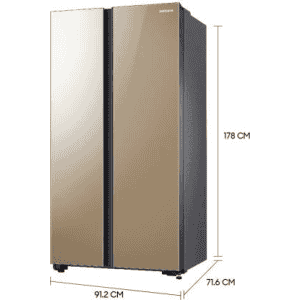 SAMSUNG 700 L Frost Free Side by Side Refrigerator | Sweet Gold | RS72R50114G/TL