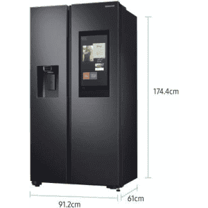SAMSUNG 657 L Frost Free Side by Side Refrigerator | Gentle Black Matt | RS74T5F01B4/TL