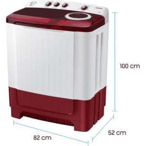 SAMSUNG 8.5 kg Semi Automatic Top Load-WT85R4200RR/TL | Red, Grey