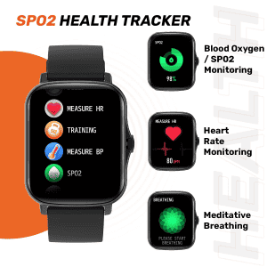 Fire-Boltt Beast SpO2 with Largest Display Size | Full Touch Smart Watch Long Battery Life | Black