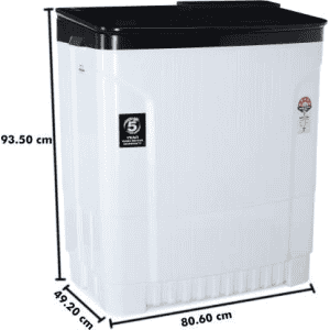 Godrej Semi Automatic Top Load | 8 kg | Black White | WSEDGE ULT 80 5.0 DB2M CSBK
