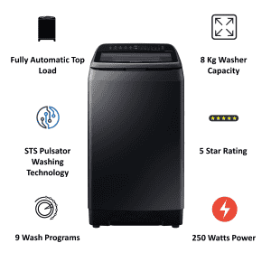 Samsung 7 kg 5 Star Fully Automatic Washing Machine | WA70N4770VV/TL | Black