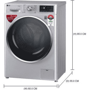 LG 6.5 Kg 5 Star Inverter Fully-Automatic Front Loading Washing Machine | FHT1265ZNL | Grey