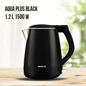 Havells Aqua Plus Electric Kettle | 1500 W | 1.2 L | Black