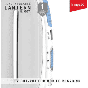 Impex IL-687 Rechargeable LED Lantern Emergency Light | White