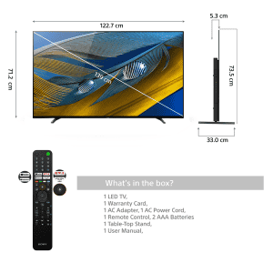 Sony Bravia XR-| 138.8 cm (55 inch) | 4K Ultra HD Smart OLED Google TV XR-55A80J | Black