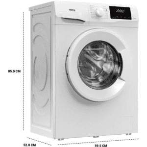 TCL 8 kg Fully Automatic Front Load with In-built Heater | TWF80-G123061A03 | White