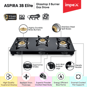 Impex Gas Stove Aspira Elite 3 Burner