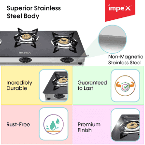 Impex Aspira 3B Glasstop Gas Stove