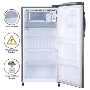 LG 215 L Direct Cool Single Door 3 Star Refrigerator | GL-B221APZD | Shiny Steel