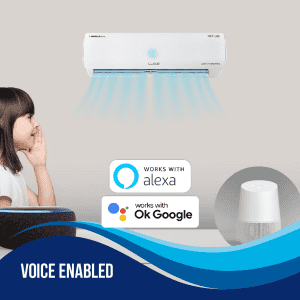 Lloyd 1.5 Ton 3 Star Voice |  WiFi Enabled Inverter Split AC with Anti-Viral Filter | GLS18I35WSHL |  Automatic Humidity Control Silver Deco Strip