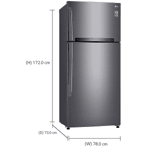 LG 547 L 3 Star Frost Free Double Door Refrigerator| GN H702HLHQ APZQEBN | Inverter Compressor | Platinum Silver