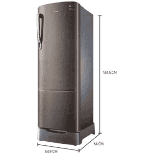 SAMSUNG 255 L Direct Cool Single Door 3 Star Refrigerator with Base Drawer  | RR26T389YDX/HL | Luxe Brown