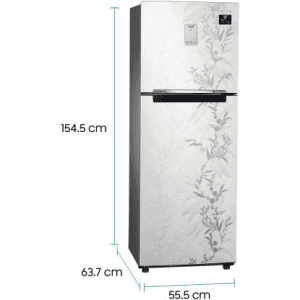 SAMSUNG 244 L Frost Free Double Door 3 Star Convertible Refrigerator with Curd Maestro | RT28T3A336W/HL | Mystic Overlay White