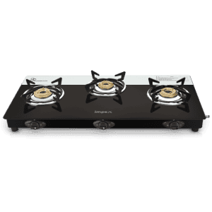 Impex Aspira 3D Glass Top Gas Stove | Black