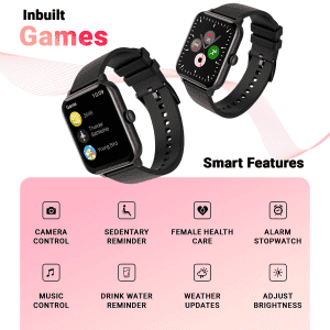 Fire-Boltt Ninja Bluetooth Calling Smartwatch | SpO2 | Heart Rate Monitoring & AI Voice Assistant | Free Size | BLACK