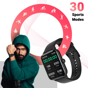 Fire-Boltt Ninja Bluetooth Calling Smartwatch | SpO2 | Heart Rate Monitoring & AI Voice Assistant | Free Size | BLACK