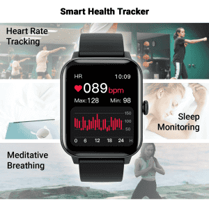 Fire-Boltt Ninja Bluetooth Calling Smartwatch | SpO2 | Heart Rate Monitoring & AI Voice Assistant | Free Size | BLACK
