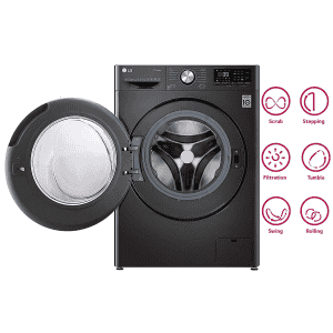 LG 10.5 Kg / 7.0 Kg Inverter Wi-Fi Washer Dryer | FHD1057STB | In-built Heater | Black