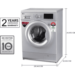 LG 7 kg Fully Automatic Front Load with In-built Heater | FHM1207ADL | Silver