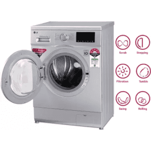 LG 7 kg Fully Automatic Front Load with In-built Heater | FHM1207ADL | Silver