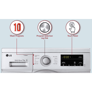 LG 7 Kg 5 Star Inverter Touch Control Fully-Automatic Front Load Washing Machine | HM1207SDL | Silver