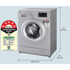 LG 7 Kg 5 Star Inverter Touch Control Fully-Automatic Front Load Washing Machine | HM1207SDL | Silver