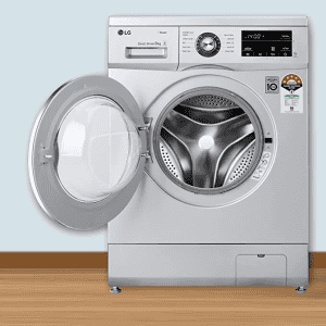 LG 8.0 Kg 5 Star Inverter Touch Control Fully-Automatic Front Load Washing Machine with Heater | FHM1408BDL | Silver