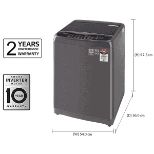 LG 8 Kg 5 Star Fully Automatic Top Load Washing Machine | T80SJMB1Z.ABMQEIL | Middle Black