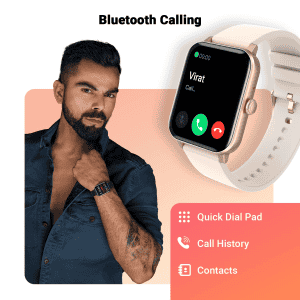 Fire-Boltt Ninja Bluetooth Calling Smartwatch |  SpO2 | Heart Rate Monitoring & AI Voice Assistant | Free Size | Rose Gold