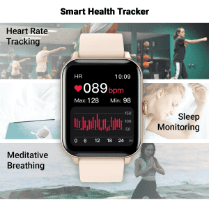Fire-Boltt Ninja Bluetooth Calling Smartwatch |  SpO2 | Heart Rate Monitoring & AI Voice Assistant | Free Size | Rose Gold