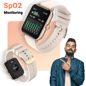 Fire-Boltt Ninja Bluetooth Calling Smartwatch |  SpO2 | Heart Rate Monitoring & AI Voice Assistant | Free Size | Rose Gold