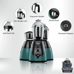 CROMPTON ACGM-AMEO Ameo 750 Mixer Grinder | 3 Jars | Black Green