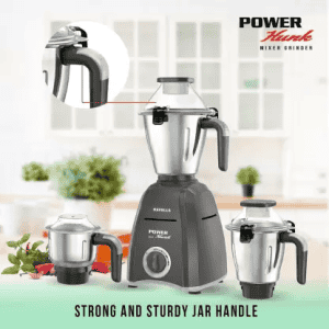 HAVELLS Power Hunk 800 W Mixer Grinder | 3 Jars | Grey