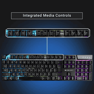 Zebronics Zeb-War Gaming Keyboard and Mouse Combo with Gold plated USB | Multi color LED with 4 modes