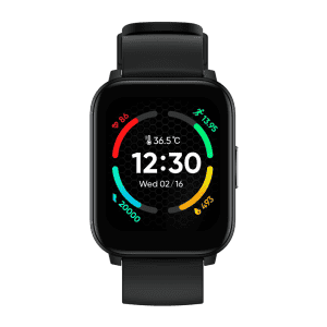 realme TechLife Watch S100 | Temperature Sensor Smartwatch | Black Strap