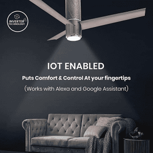 Orient Electric Aeroslim BLDC motor Smart Ceiling Fan with IOT | 1200mm | Remote & Under light | Champagne Brown