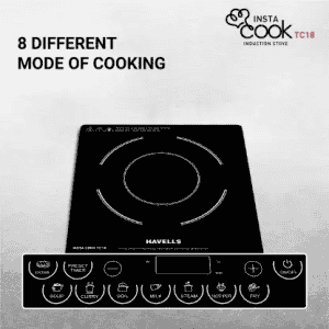 HAVELLS Insta Cook TC 18 Induction Cooktop | 1800 Watt | Touch Panel | Black