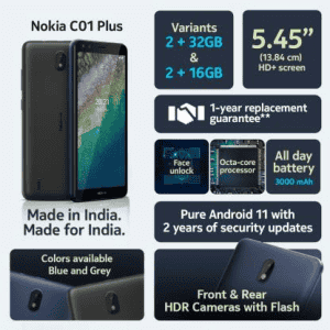 Nokia C01 Plus | Blue, 32 GB | 2 GB RAM