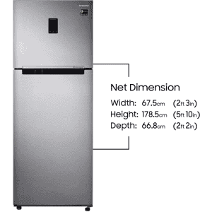 SAMSUNG 415 L Frost Free Double Door 4 Star Refrigerator RT42M553ESL/TL | Real Stainless