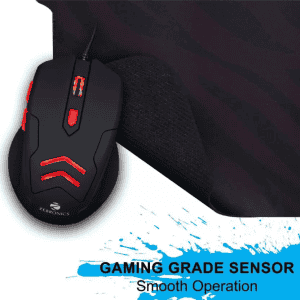 ZEBRONICS Feather Wired Optical Gaming Mouse USB 2.0 | Black