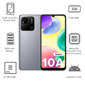 REDMI 10A | 64 GB/4 GB RAM | Slate Grey