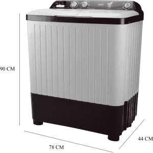 Haier 6.5 kg Semi Automatic Top Load | HTW65-187BO | White, Maroon