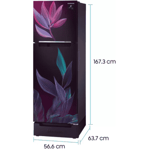 SAMSUNG 253 L Frost Free Double Door 2 Star Refrigerator with Base Drawer | RT28T31429R/HL | Paradise Purple